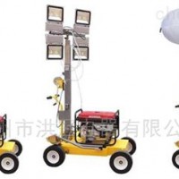 手推式移動照明燈塔車發電機照明車手搖升降
